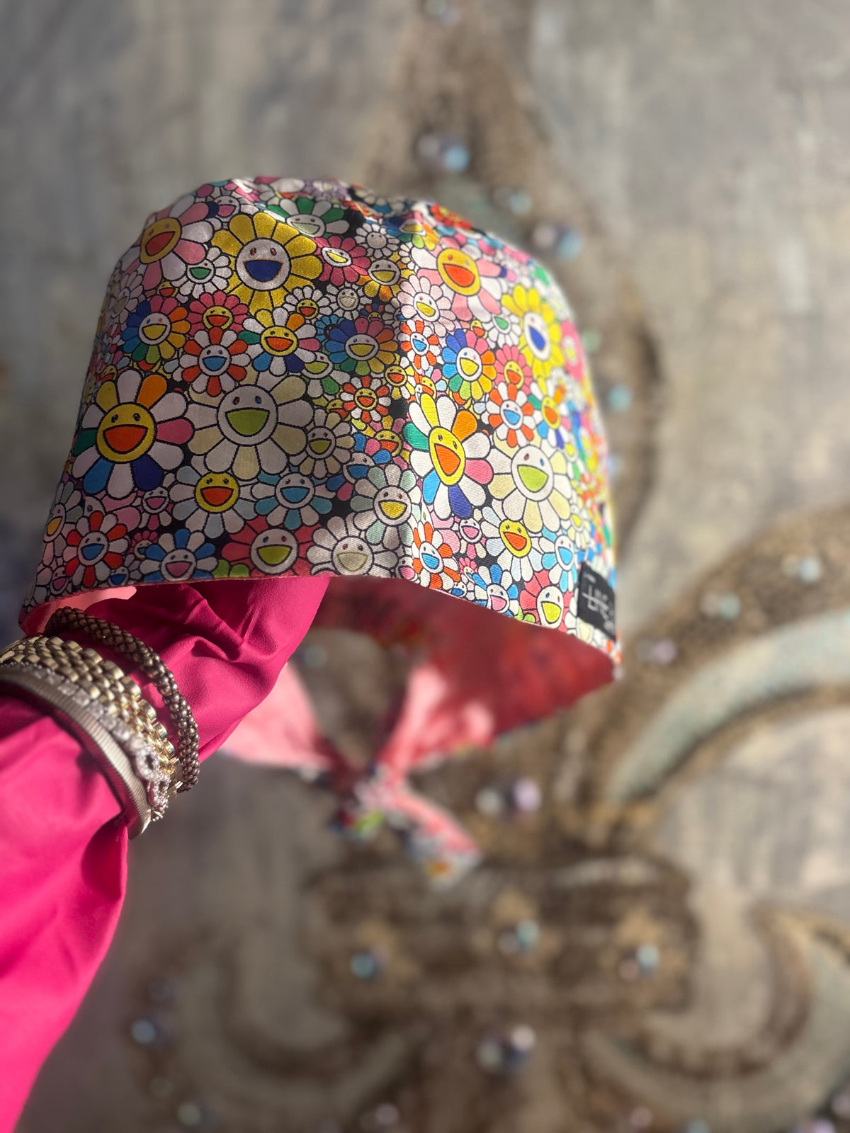 Happy Flower Scrub Cap