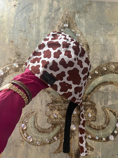 Cow Print Scrub Cap